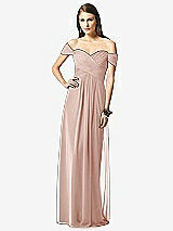 Front View Thumbnail - Toasted Sugar Off-the-Shoulder Ruched Chiffon Maxi Dress - Alessia