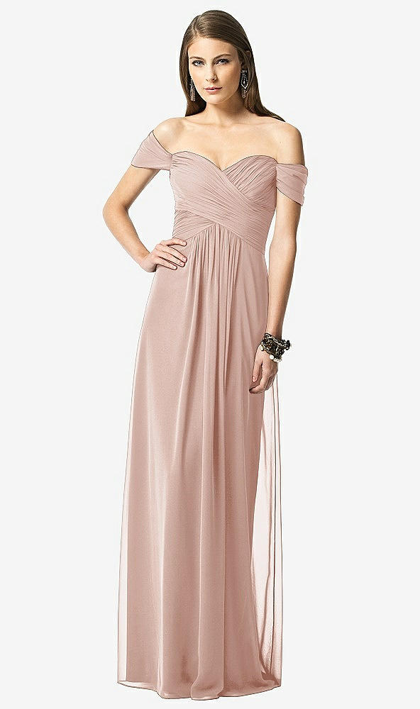Front View - Toasted Sugar Off-the-Shoulder Ruched Chiffon Maxi Dress - Alessia