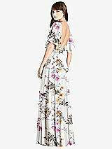 Front View Thumbnail - Butterfly Botanica Ivory Split Sleeve Backless Maxi Dress - Lila