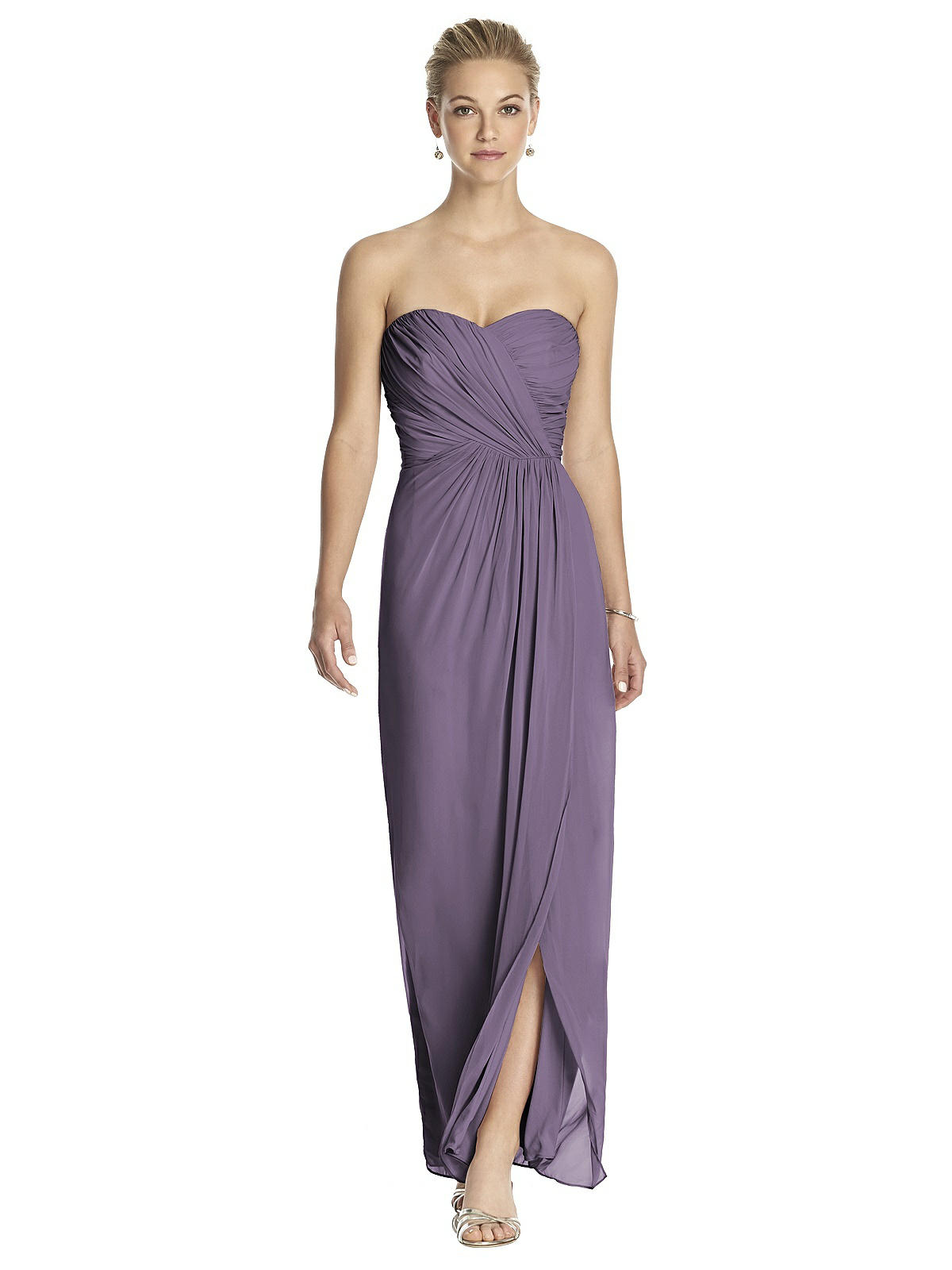 Dessy collection surplice deals ruched chiffon gown