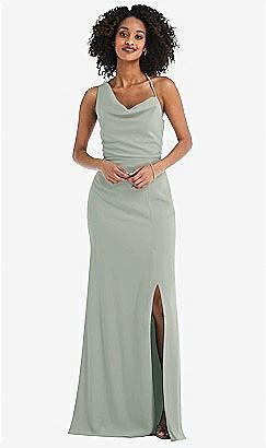 Shirred One-shoulder Satin Trumpet Bridesmaid Dress - Maddie In