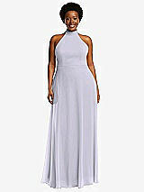 Front View Thumbnail - Silver Dove High Neck Halter Backless Maxi Dress