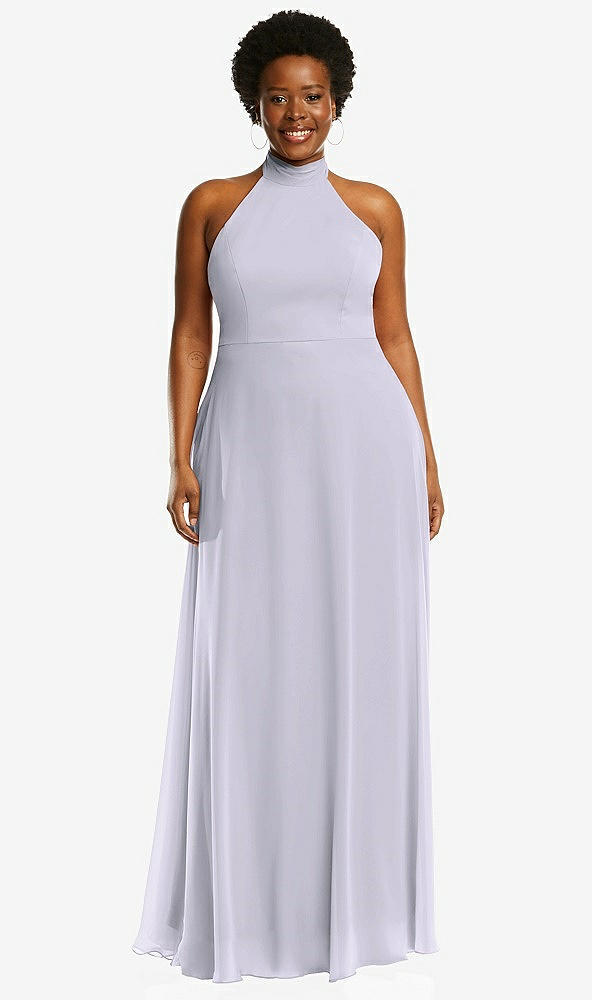 Front View - Silver Dove High Neck Halter Backless Maxi Dress