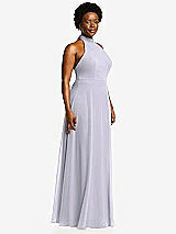 Side View Thumbnail - Silver Dove High Neck Halter Backless Maxi Dress