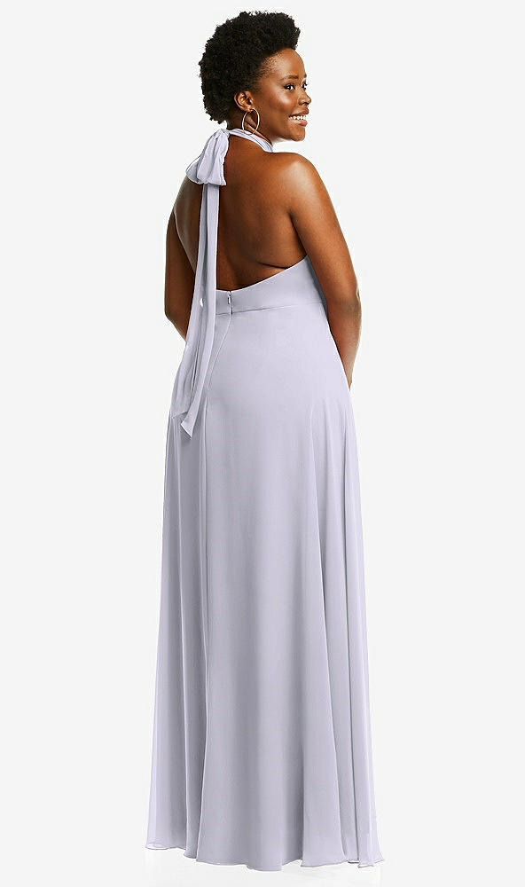 Back View - Silver Dove High Neck Halter Backless Maxi Dress