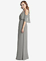 Side View Thumbnail - Chelsea Gray Convertible Cold-Shoulder Draped Wrap Maxi Dress