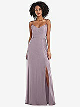 Front View Thumbnail - Lilac Dusk Tie-Back Cutout Maxi Dress with Front Slit