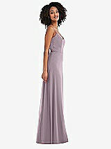 Side View Thumbnail - Lilac Dusk Tie-Back Cutout Maxi Dress with Front Slit