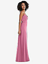 Side View Thumbnail - Orchid Pink Tie-Back Cutout Maxi Dress with Front Slit