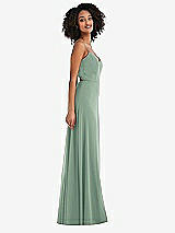 Side View Thumbnail - Seagrass Tie-Back Cutout Maxi Dress with Front Slit