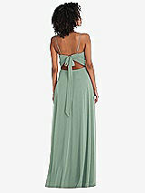 Rear View Thumbnail - Seagrass Tie-Back Cutout Maxi Dress with Front Slit
