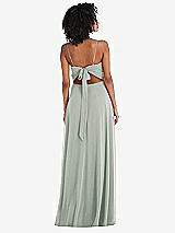 Rear View Thumbnail - Willow Green Tie-Back Cutout Maxi Dress with Front Slit