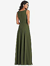 Alt View 5 Thumbnail - Olive Green Deep V-Neck Chiffon Maxi Dress