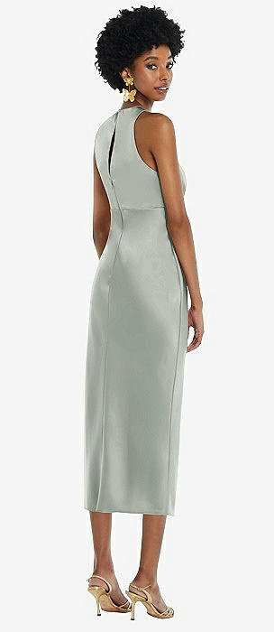 Tie Neck Cutout Midi Tank Dress - Lou