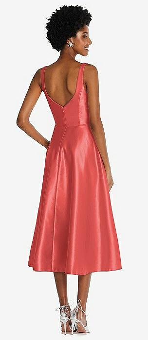 Coral knee on sale length bridesmaid dresses