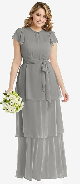 Chelsea Gray Closed Back Bridesmaid Dresses