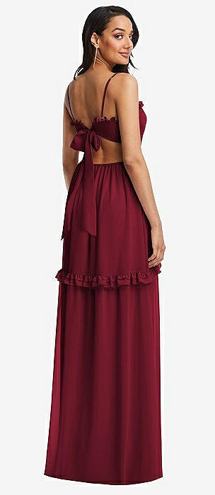 After Six Burgundy Style 6761 Strapless Maxi Dress Sz 8 - Dresses