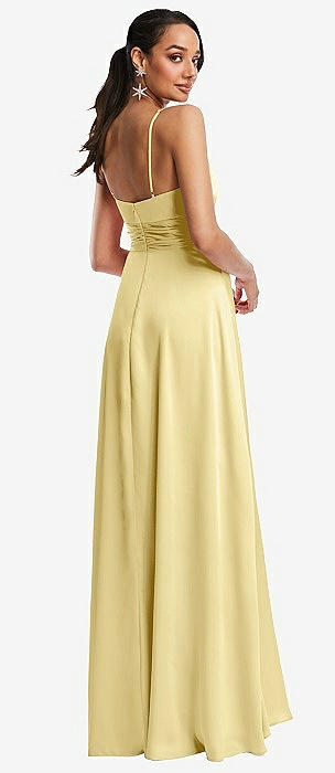 TRIANGLE CUTOUT BODICE MAXI DRESS WITH ADJUSTABLE STRAPS TH117 in