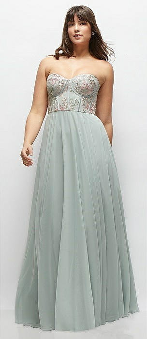 Dessy Willow Green Lux Chiffon Bridesmaid Dresses