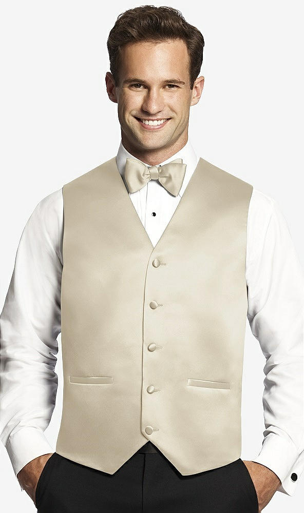 Matte Satin Tuxedo Vests By After Six In Champagne The