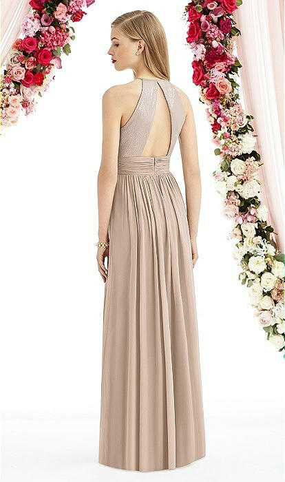 Halter Lux Chiffon Sequin Bodice Dress