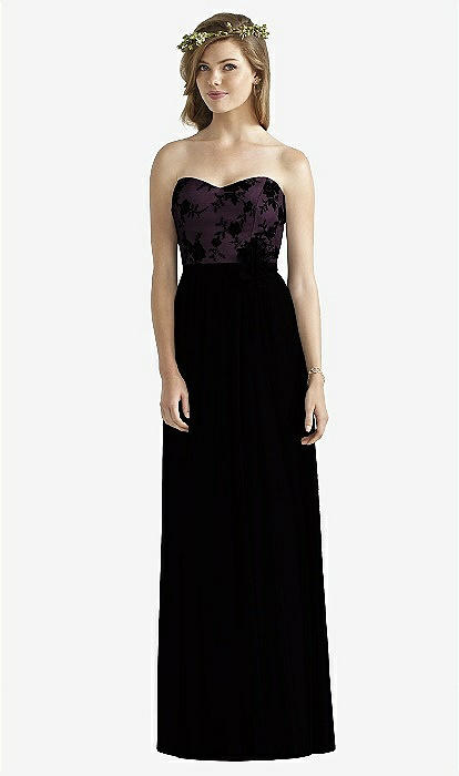 Social bridesmaids strapless hot sale georgette gown