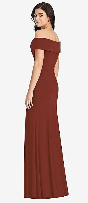 Off the shoulder crepe gown hot sale dessy collection