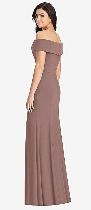 Off the shoulder crepe gown hot sale dessy collection