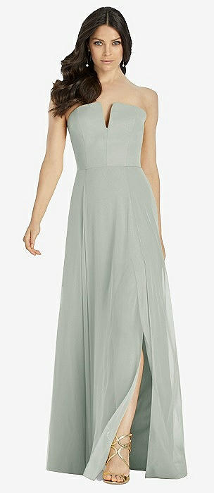 Dessy collection lux off clearance the shoulder chiffon gown