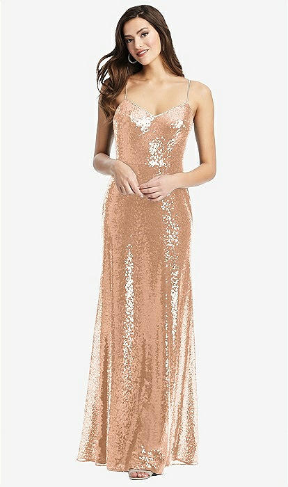 Copper discount sequin dress