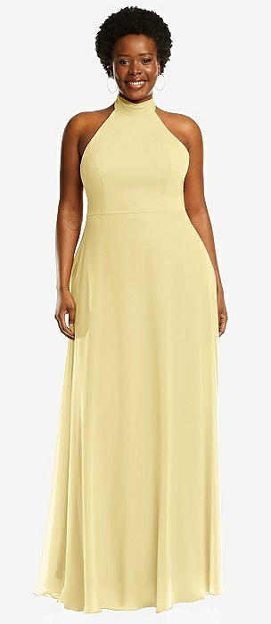 Pale yellow hot sale plus size dress