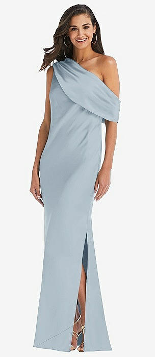 Cuffed Strapless Maxi Dress with Front Slit