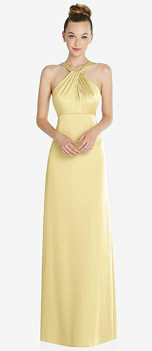 Yellow Halter Bridesmaid Dresses