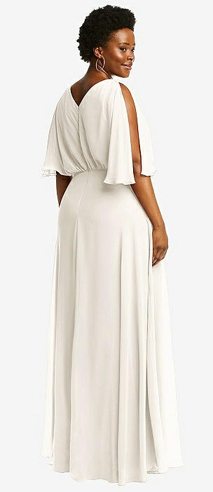 Plus size white chiffon maxi clearance dress