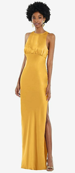 Tie Neck Cutout Midi Tank Dress - Lou