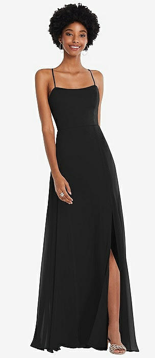 Cuffed Strapless Maxi Dress with Front Slit