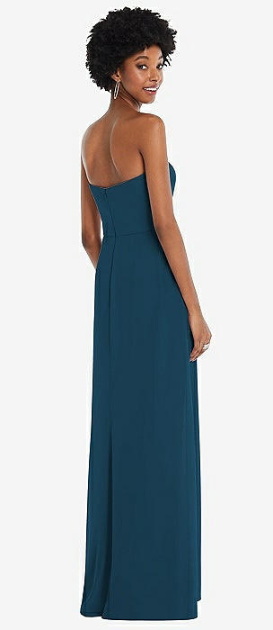 Atlantic Blue Pleated Bridesmaid Dresses