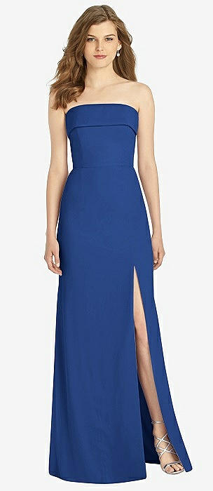 Classic Blue Front Slit Bridesmaid Dresses