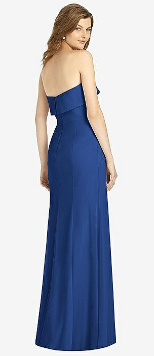 Classic Blue Front Slit Bridesmaid Dresses