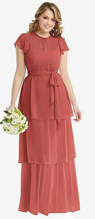 Coral Plus Size Bridesmaid Dresses