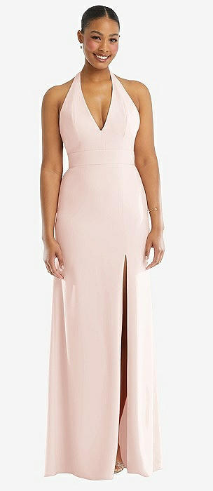 Blush pink hotsell halter dress