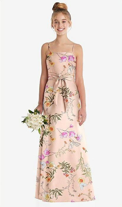 Floral junior cheap bridesmaid dresses