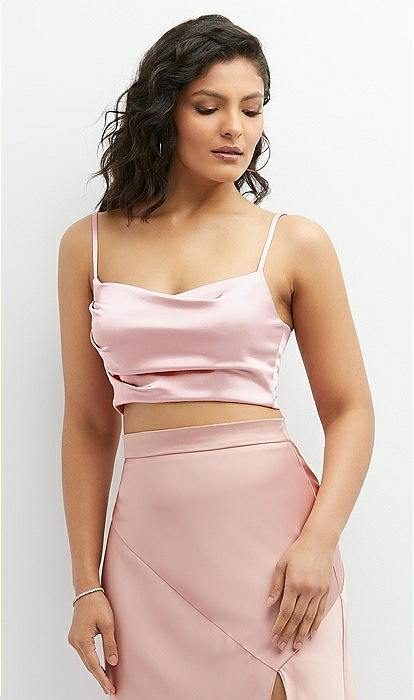 Satin Mix-and-match Draped Group Top Ballet In The Midriff | Dessy Pink