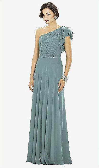 Dessy collection lux off the shoulder chiffon clearance gown