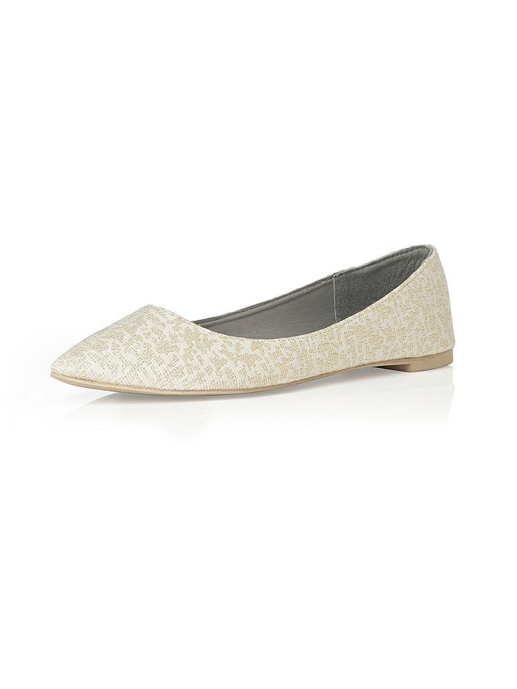 Park Avenue Brocade Ballet Wedding Flats In Ivory Gold | The Dessy Group