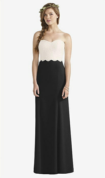 Social bridesmaids best sale strapless georgette gown