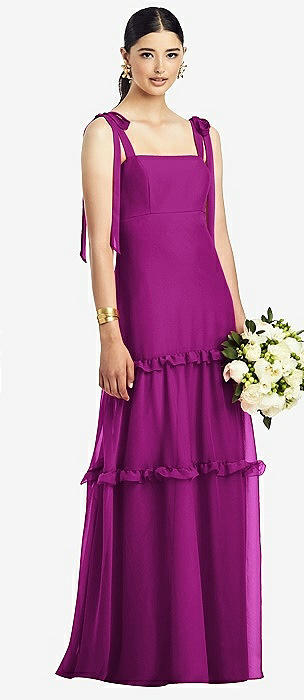 Persian Plum Chiffon Bridesmaid Dresses