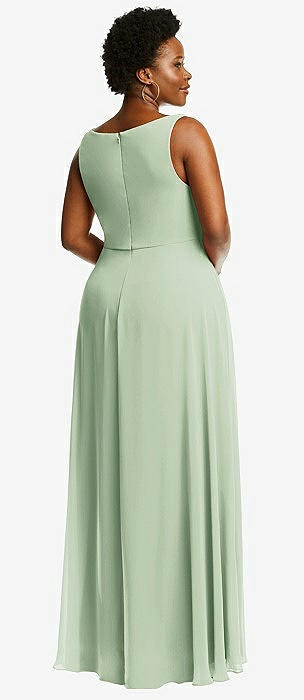 Crisscross Backless Split Thigh Plus size Maxi Dress - Bella Bridesmaids