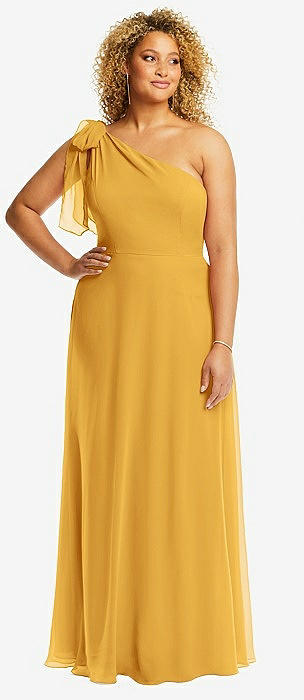 Yellow plus size hot sale bridesmaid dresses