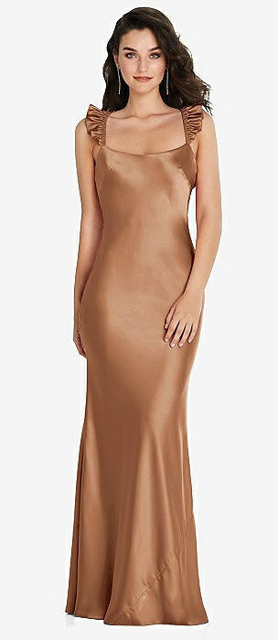 Scarf Tie High-Neck Halter Midi Slip Dress by Social bridesmaid 8222